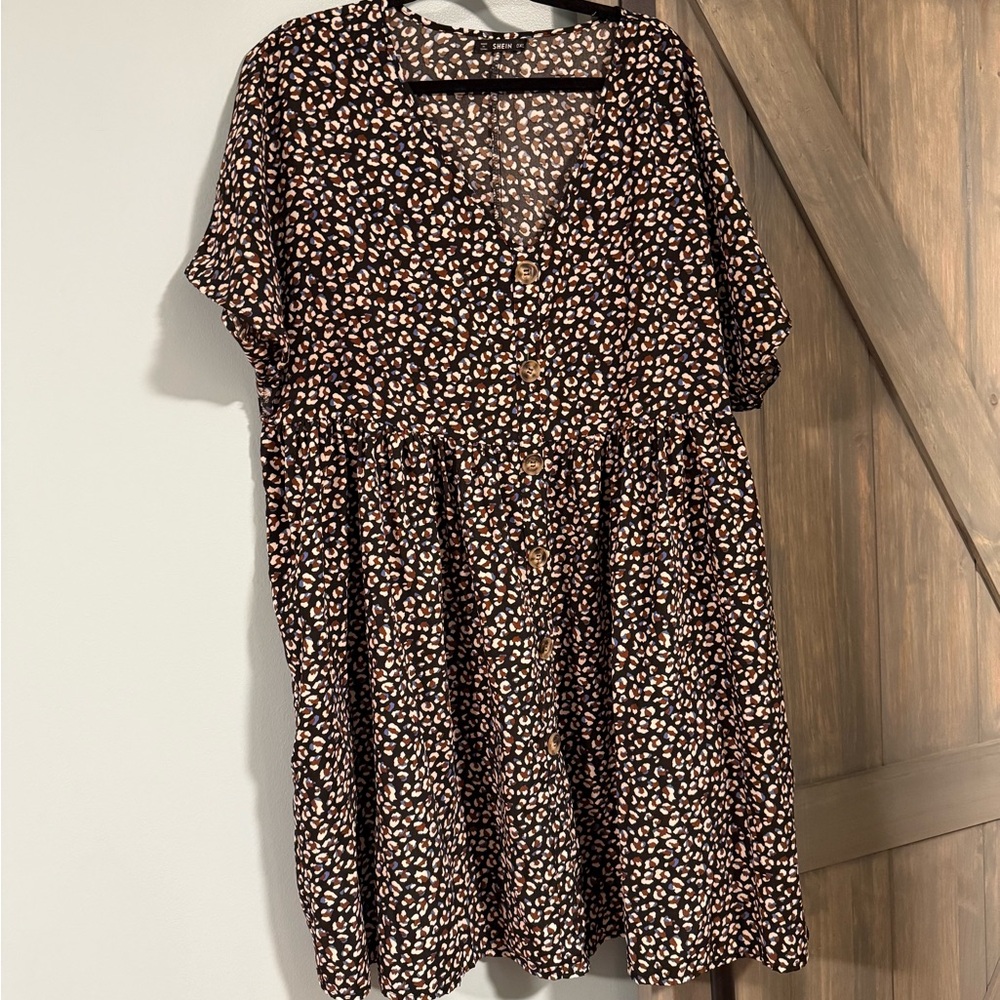 SHEIN Black and Cream Mini Dress